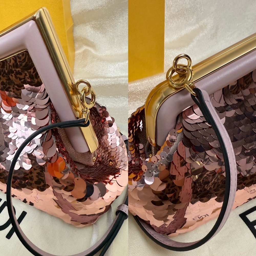 •••SOLD•••New Fendi First Shoulder Sequin Bag in Pink - Picture 14 of 15